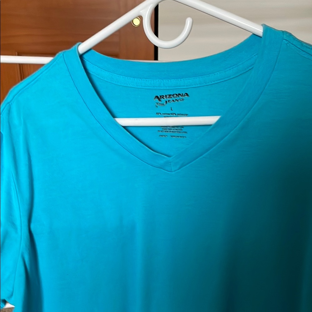Men's V-Neck T-Shirts - Blue, Yellow, Pink 3pack - Picture 3 of 8